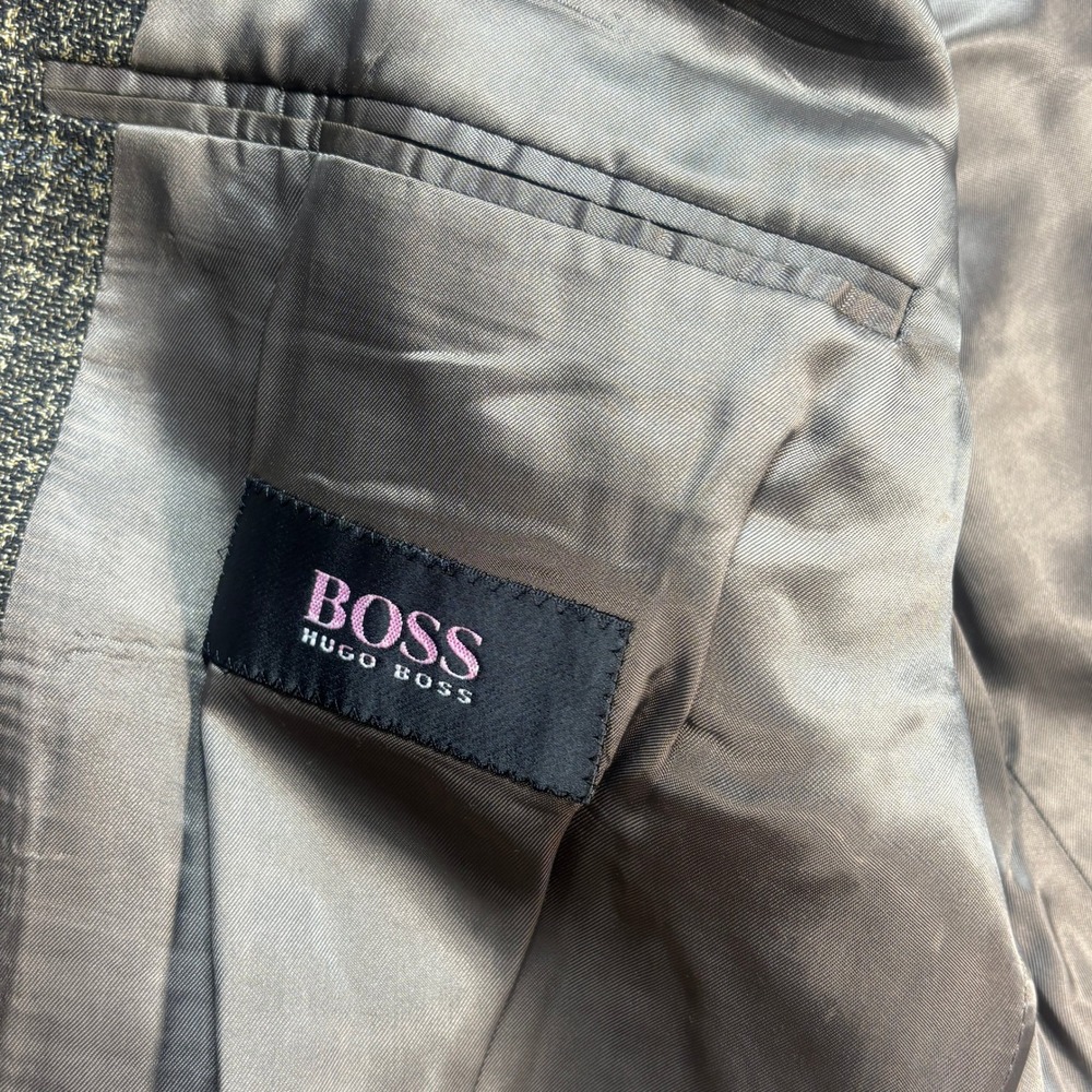 Hugo Boss Einstein Blazer Loro Piana Virgin Wool Plaid Sport Coat Men's 46L USA - Picture 5 of 11